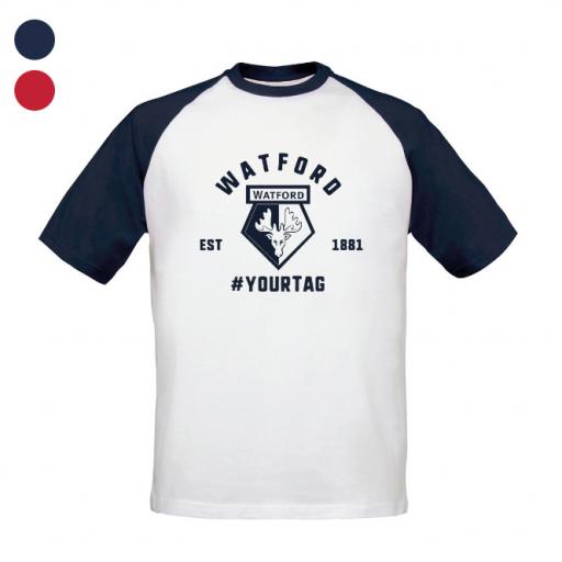 Watford FC Vintage Hashtag Baseball T-Shirt