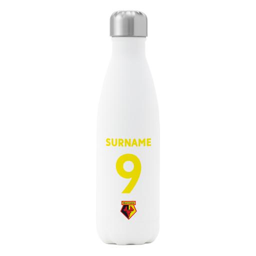 Watford FC Back of Shirt Insulated Water Bottle - White